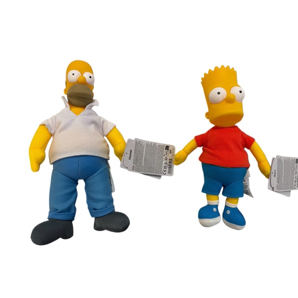 Jakks Pacific The Simpsons 10" Plush 2024 - Homer &‎ Bart Simpson